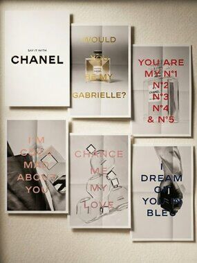 Say it With Chanel - 5 Fragrance Sample Cards Postcards Bleu Chance N5 Gabrielle